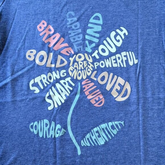 Floral Inspirational Graphic T Shirt Size XL You Are Enough Positive Word Art - Picture 3 of 8